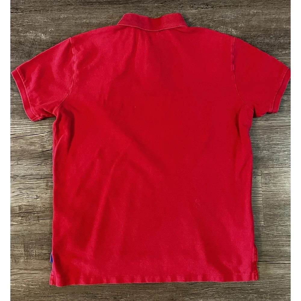 Polo Ralph Lauren Polo Shirt Mens Large Big Pony #3 Red Short Sleeve Preppy A4